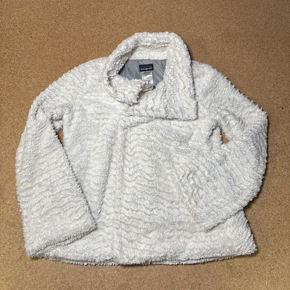 Patagonia Pelage Faux Fur Fleece Full Zip Cream Jacket Women's Size M